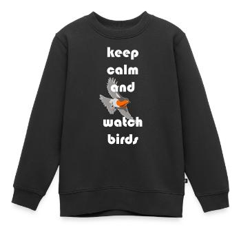 Bird Watching Birds Watching Birding Bird - Kids Premium Organic Sweatshirt - black - Front - AI Model Kid Female (0cm)