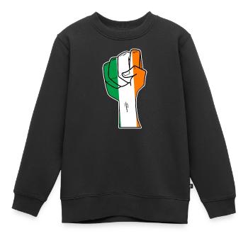 Irland - Kinder Premium Organic Sweatshirt - Schwarz - Vorne - AI Model Kid Female (0cm)