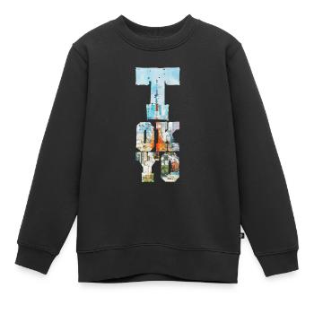 TOKYO TOWER FONT AQUARELL - Kinder Premium Organic Sweatshirt - Schwarz - Vorne - AI Model Kid Female (0cm)