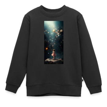 Mädchen - Kinder Premium Organic Sweatshirt - Schwarz - Vorne - AI Model Kid Female (0cm)