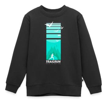 Trailrun Wildnis Läufer - Kinder Premium Organic Sweatshirt - Schwarz - Vorne - AI Model Kid Female (0cm)