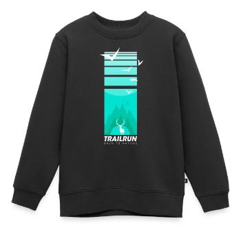 Trailrun Wildnis Hirsch - Kinder Premium Organic Sweatshirt - Schwarz - Vorne - AI Model Kid Female (0cm)