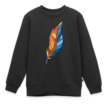 Feder - Kinder Premium Organic Sweatshirt - Schwarz - Vorne - AI Model Kid Female (0cm)