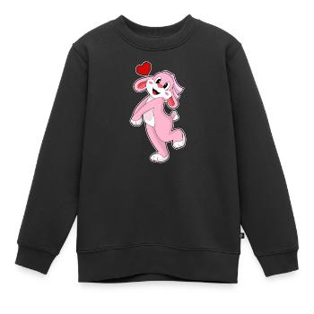 Mariage Rabbit Bride Veil - Sweat Premium enfant bio - noir - Devant - AI Model Kid Female (0cm)