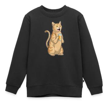 Katze Saft - Kinder Premium Organic Sweatshirt - Schwarz - Vorne - AI Model Kid Female (0cm)