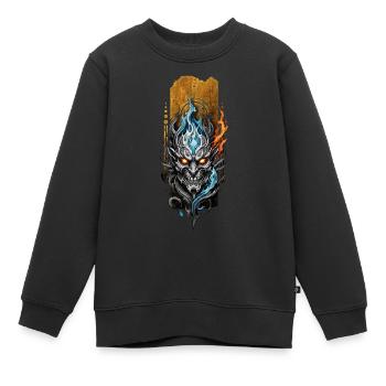Infernalische Konvergenz: Feuer- und Wasserdämon - Kinder Premium Organic Sweatshirt - Schwarz - Vorne - AI Model Kid Female (0cm)