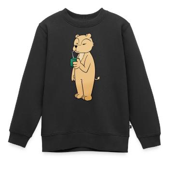 Trinkpäckchen - Kinder Premium Organic Sweatshirt - Schwarz - Vorne - AI Model Kid Female (0cm)