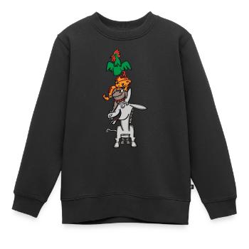 Bremer Stadtmusikanten, vier tierische Freunde - Kinder Premium Organic Sweatshirt - Schwarz - Vorne - AI Model Kid Female (0cm)