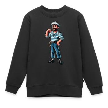 Seemann Kapitän - Kinder Premium Organic Sweatshirt - Schwarz - Vorne - AI Model Kid Female (0cm)