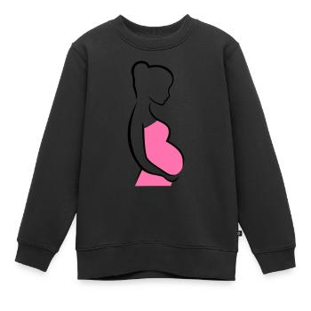 Schwangere Silhouette - Kinder Premium Organic Sweatshirt - Schwarz - Vorne - AI Model Kid Female (0cm)