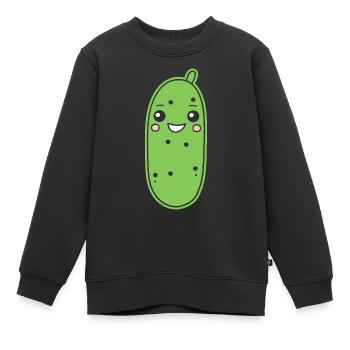 Gurke - Kinder Premium Organic Sweatshirt - Schwarz - Vorne - AI Model Kid Female (0cm)