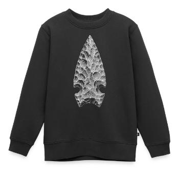 Pointe de flèche - Sweat Premium enfant bio - noir - Devant - AI Model Kid Female (0cm)