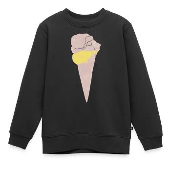 Impression linogravure sur glace - Sweat Premium enfant bio - noir - Devant - AI Model Kid Female (0cm)