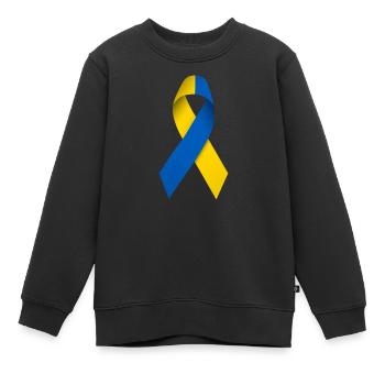 Ukrainische Friedensschleife - Kinder Premium Organic Sweatshirt - Schwarz - Vorne - AI Model Kid Female (0cm)