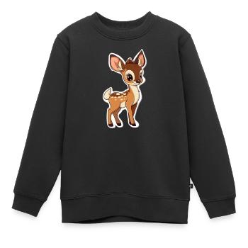 roe deer - Kids Premium Organic Sweatshirt - black - Front - AI Model Kid Female (0cm)