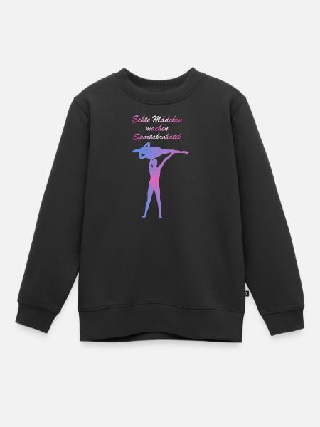 Echte Mädchen Sportakrobatik - Kinder Premium Organic Sweatshirt - Schwarz