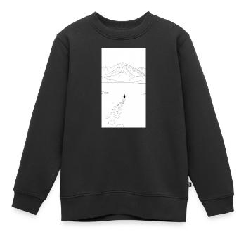 Einsamer Spaziergang in die Berge - Kinder Premium Organic Sweatshirt - Schwarz - Vorne - AI Model Kid Female (0cm)