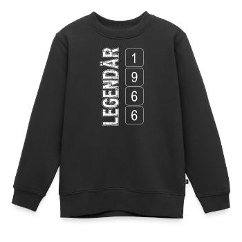 LEGENDÄR seit1966, 60 Jahre, 60 Geburtstag, Happy  - Kinder Premium Organic Sweatshirt - Schwarz - Vorne - AI Model Kid Female (0cm)