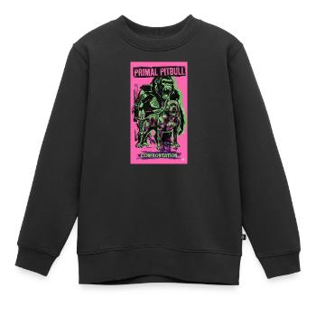 Primal Pitbull Confrontation - Kids Premium Organic Sweatshirt - black - Front - AI Model Kid Female (0cm)