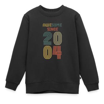20e anniversaire 2004 - Sweat Premium enfant bio - noir - Devant - AI Model Kid Female (0cm)
