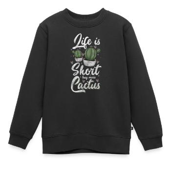 Kakteen Garten Piksig - Kinder Premium Organic Sweatshirt - Schwarz - Vorne - AI Model Kid Female (0cm)