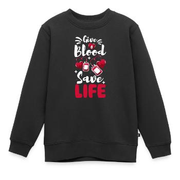 Les donneurs de sang aident socialement - Sweat Premium enfant bio - noir - Devant - AI Model Kid Female (0cm)