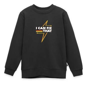 Correction de cette drôle de tension d'électricien - Sweat Premium enfant bio - noir - Devant - AI Model Kid Female (0cm)