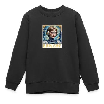 Erforschen und erobern - Kinder Premium Organic Sweatshirt - Schwarz - Vorne - AI Model Kid Female (0cm)