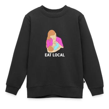 Maman croquante - Sweat Premium enfant bio - noir - Devant - AI Model Kid Female (0cm)
