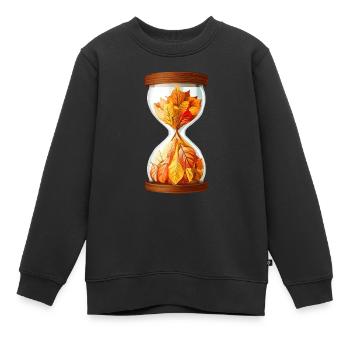 Sablier d’automne - Sweat Premium enfant bio - noir - Devant - AI Model Kid Female (0cm)