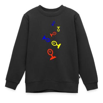 Silhouette de l’icône miroir - Sweat Premium enfant bio - noir - Devant - AI Model Kid Female (0cm)