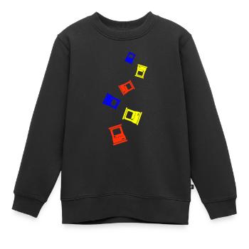 Arcade Retro Gamer Bunt - Kinder Premium Organic Sweatshirt - Schwarz - Vorne - AI Model Kid Female (0cm)