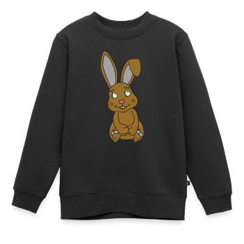 Süßer Hase mit Knickohr - Kinder Premium Organic Sweatshirt - Schwarz - Vorne - AI Model Kid Female (0cm)