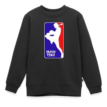 MUAY THAI - Kinder Premium Organic Sweatshirt - Schwarz - Vorne - AI Model Kid Female (0cm)