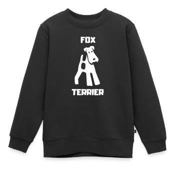 Fox Terrier TERRIER - Sweat Premium enfant bio - noir - Devant - AI Model Kid Female (0cm)