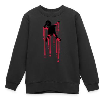 gouttes de sang tamponnant graffiti silhouette y danser - Sweat Premium enfant bio - noir - Devant - AI Model Kid Female (0cm)