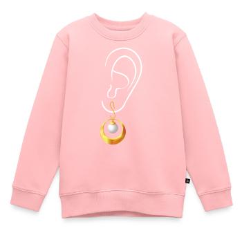 Ohr mit Ohrring - Kinder Premium Organic Sweatshirt - Rosa - Vorne - AI Model Kid Female (0cm)