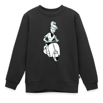 Scooter, Scooter, Retro, Vintage, Driver's License - Kids Premium Organic Sweatshirt - black - Front - AI Model Kid Female (0cm)