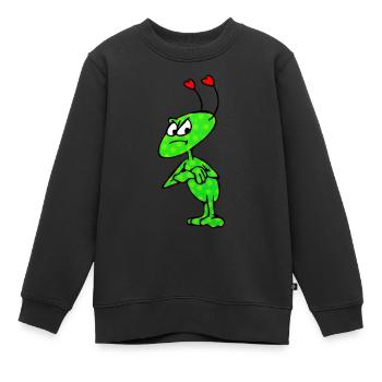 "Grummel-Trine" - Hab mich lieb! - Kinder Premium Organic Sweatshirt - Schwarz - Vorne - AI Model Kid Female (0cm)