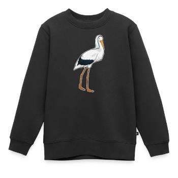 Mariage du voile de mariée cigogne - Sweat Premium enfant bio - noir - Devant - AI Model Kid Female (0cm)