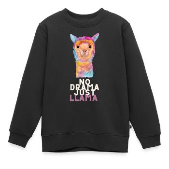 no drama just llama Geschenkidee Tiere - Kinder Premium Organic Sweatshirt - Schwarz - Vorne - AI Model Kid Female (0cm)