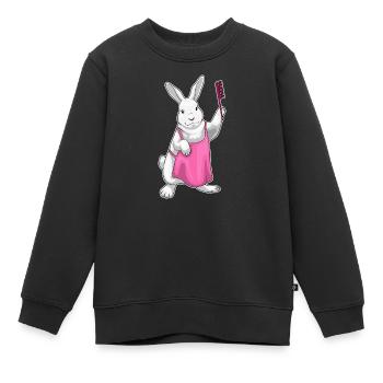 Peigne de coiffeur Bunny - Sweat Premium enfant bio - noir - Devant - AI Model Kid Female (0cm)