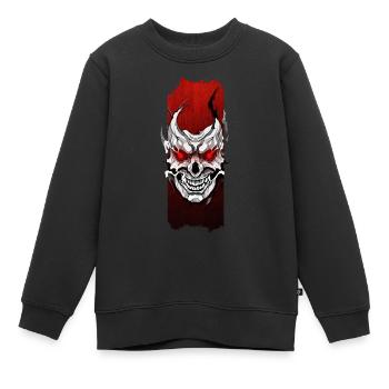 Ätherisches Gespenst: Spukender Schädel - Kinder Premium Organic Sweatshirt - Schwarz - Vorne - AI Model Kid Female (0cm)