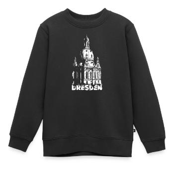 Dresden Frauenkirche Souvenir Logo Dresdner Symbol - Kinder Premium Organic Sweatshirt - Schwarz - Vorne - AI Model Kid Female (0cm)