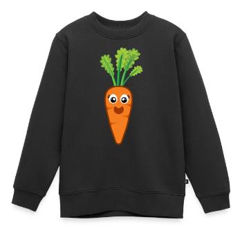 Carotte Carotte Carotte Légumes - Sweat Premium enfant bio - noir - Devant - AI Model Kid Female (0cm)