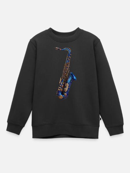 Saxophone - Sweat Premium enfant bio - noir