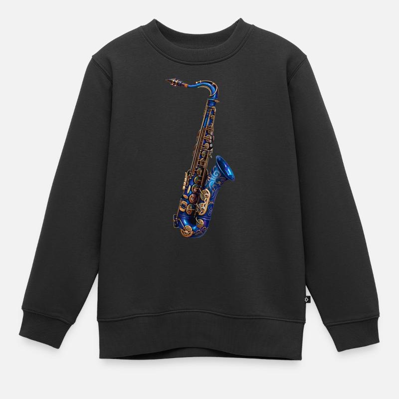 Saxophone - Sweat Premium enfant bio - noir