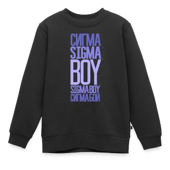 Sigma Boy - Chanson virale et tendance TikTok inspirée - Sweat Premium enfant bio - noir - Devant - AI Model Kid Female (0cm)