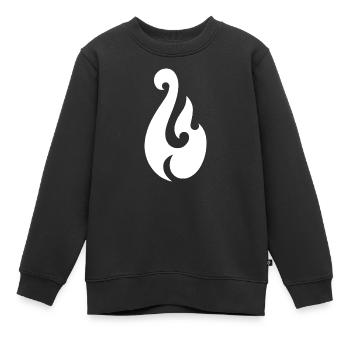 L’hameçon de Maui - Sweat Premium enfant bio - noir - Devant - AI Model Kid Female (0cm)