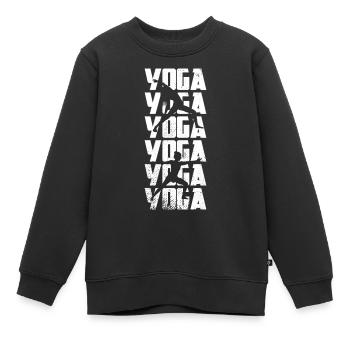 Yoga - Sweat Premium enfant bio - noir - Devant - AI Model Kid Female (0cm)